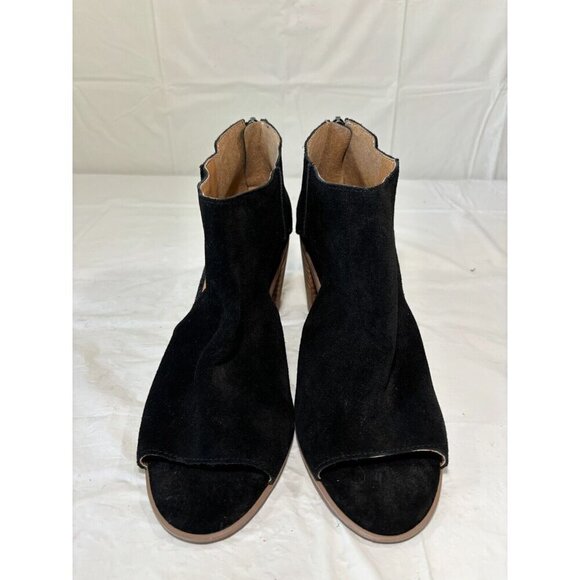 Lucky Brand Keight Suede Peep Toe Ankle Bootie Size 8.5 M - Picture 5 of 12